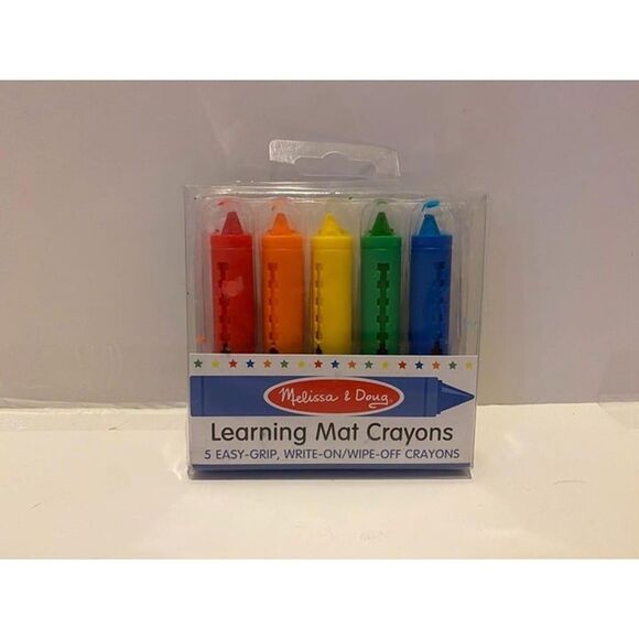 Melissa & Doug Learning Mat Crayons Write On and Wash Off Coloring Set - Picture 2 of 3